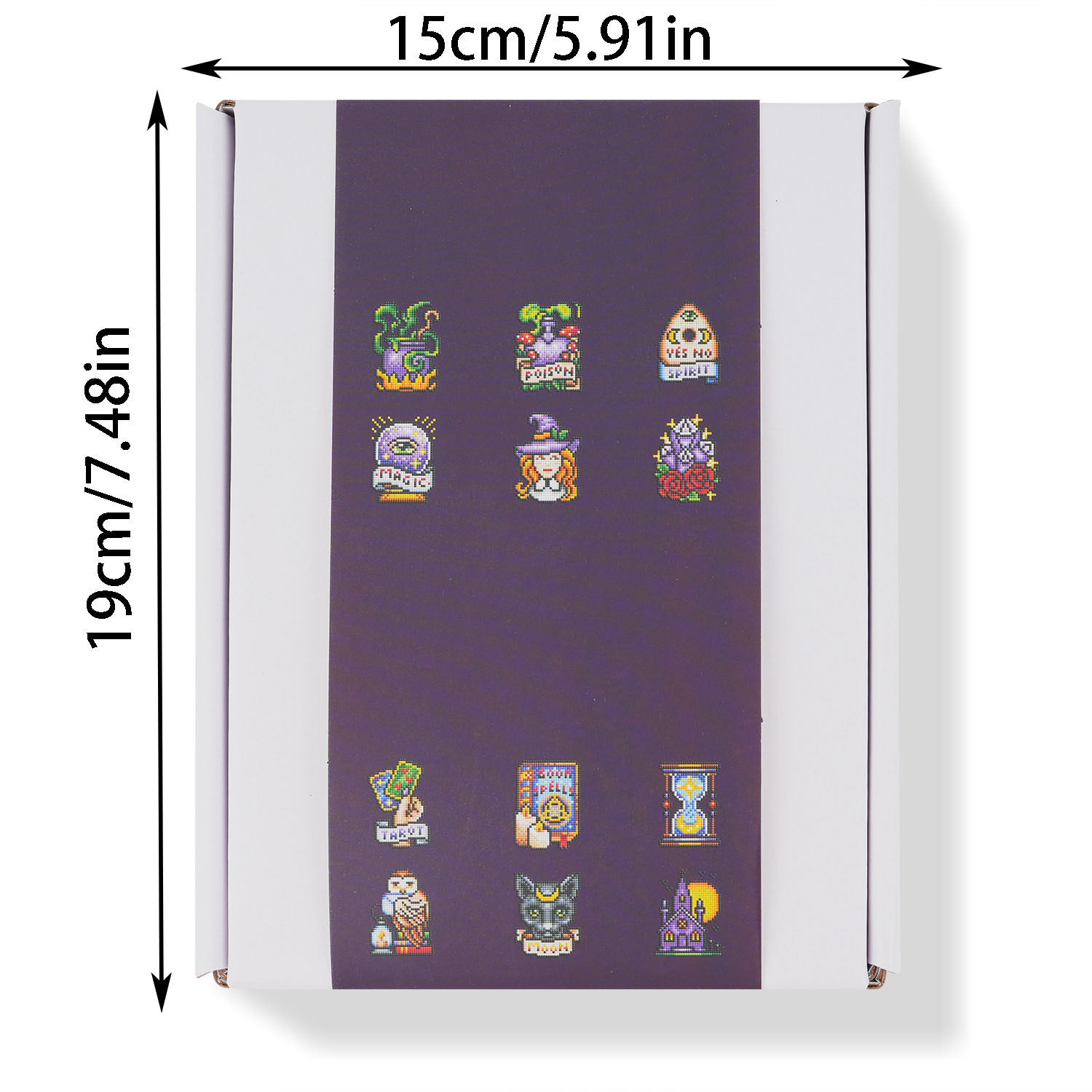 Ventas transfronterizas calientes 5D pintura de diamante DIY5 * 7 pulgadas sin marco magia negra decoración de la bruja colgar mural independiente