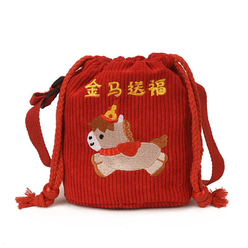 2026 bolsas de felicitación de niños caricaturas lindos pony baby mochila extranjera cuerda para niños y niñas billetera de Año Nuevo