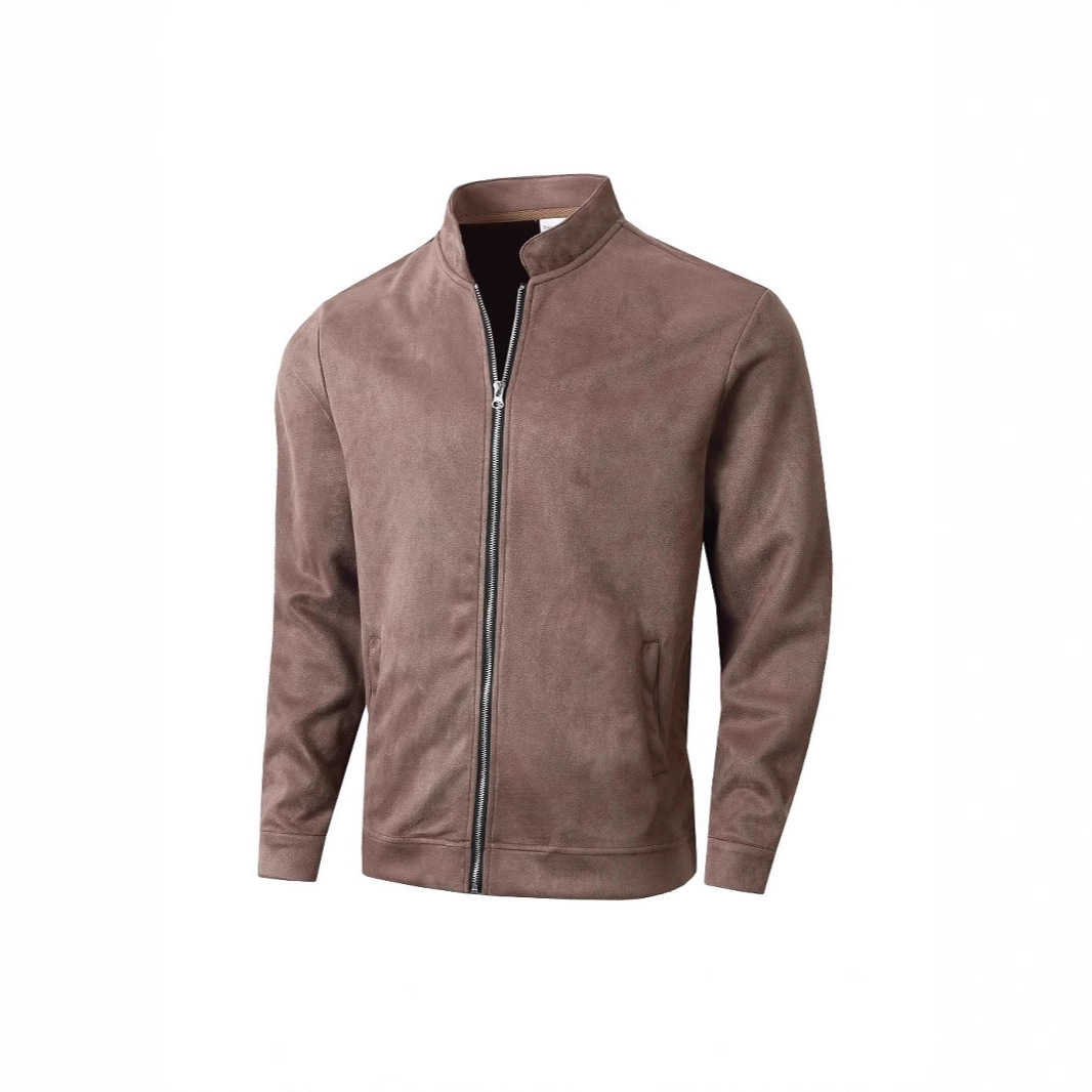 Nuevo comercio exterior de estilo europeo otoño y invierno delgado cuello redondo de manga larga cardigan de cuello vertical personalidad de estilo europeo y americano chaqueta casual para hombre