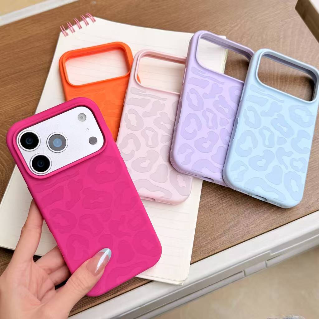 New Silicone Leopard Print Suitable for Iphone17Pm Mobile Phone Case Apple 16Promax Fashion 15Pm Protective Cover 14
