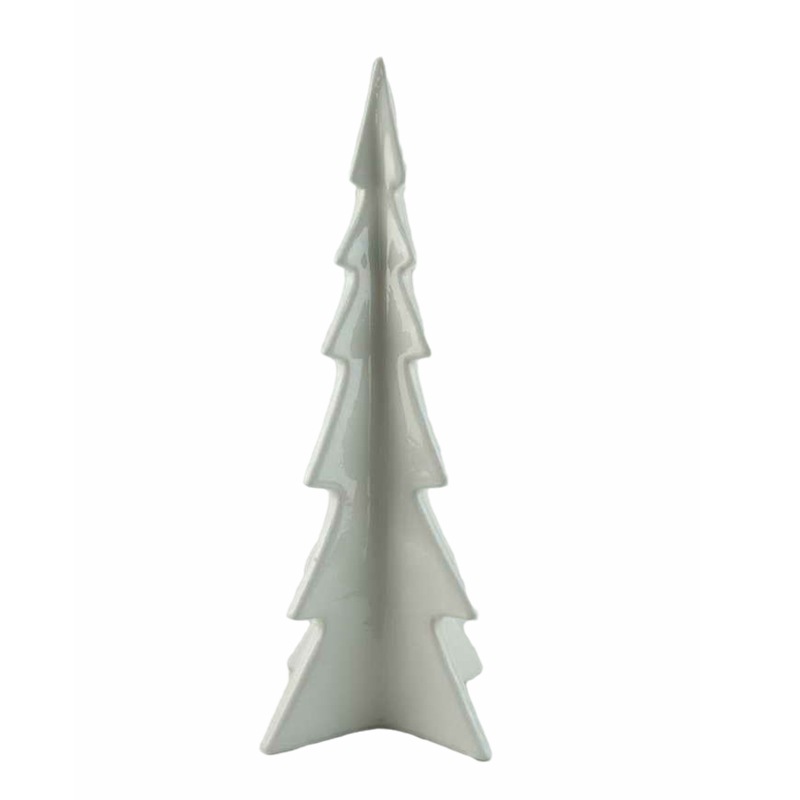Artesanía de cerámica creativa porcelana blanca LED árbol de Navidad transparente hogar sala de estar decoración de dormitorio regalos de vacaciones