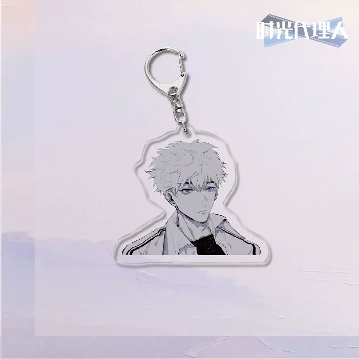  Keychain Time Agent double-sided acrylic key buckle, 6 cm cute campus creative gift
