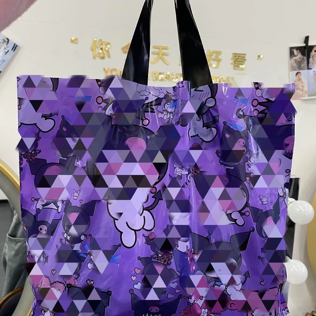 Venta al por mayor lindo Oso de lana nuevo embalaje portátil de plástico bolsa de compras de ropa para niños bolsa de caja de zapatos