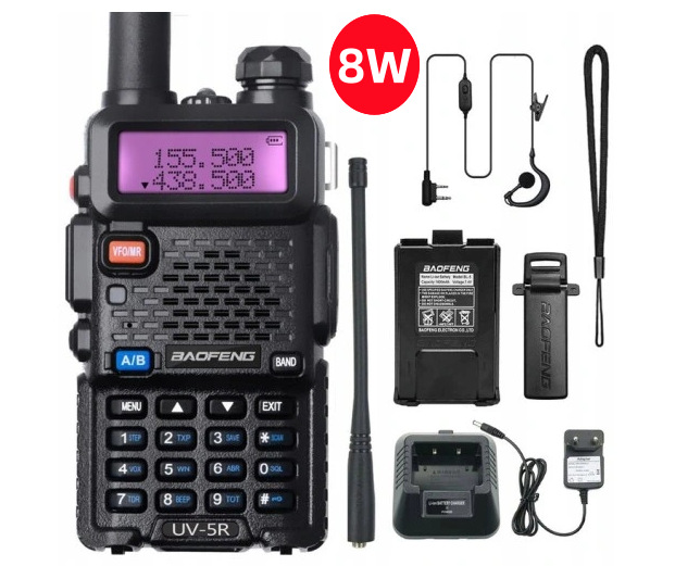 Walkie-talkie Baofeng BF-UV5R, walkie-talkie portátil civil, walkie-talkie de alta potencia para vehículos, ideal para viajes en auto.