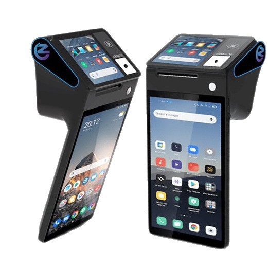 Máquina POS inteligente Android Z108 doble pantalla escanear código de pago NFC caja registradora de comidas de supermercado