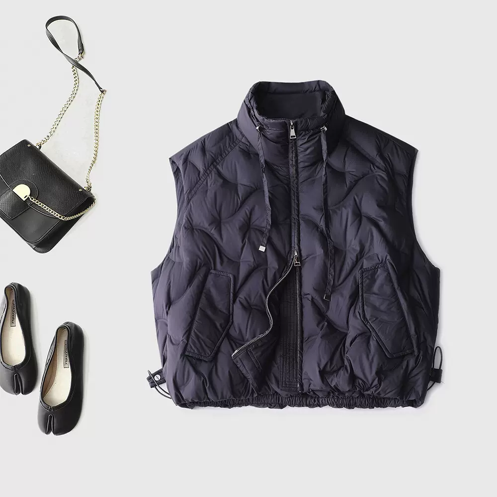 高端定染紫高级不撞款 90%绒子白鸭绒加厚羽绒马甲立体剪裁显瘦