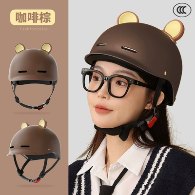 3C certification electric car helmet Motosiklet kaskı (dəbilqə) - 3c-certification-coffee-brown