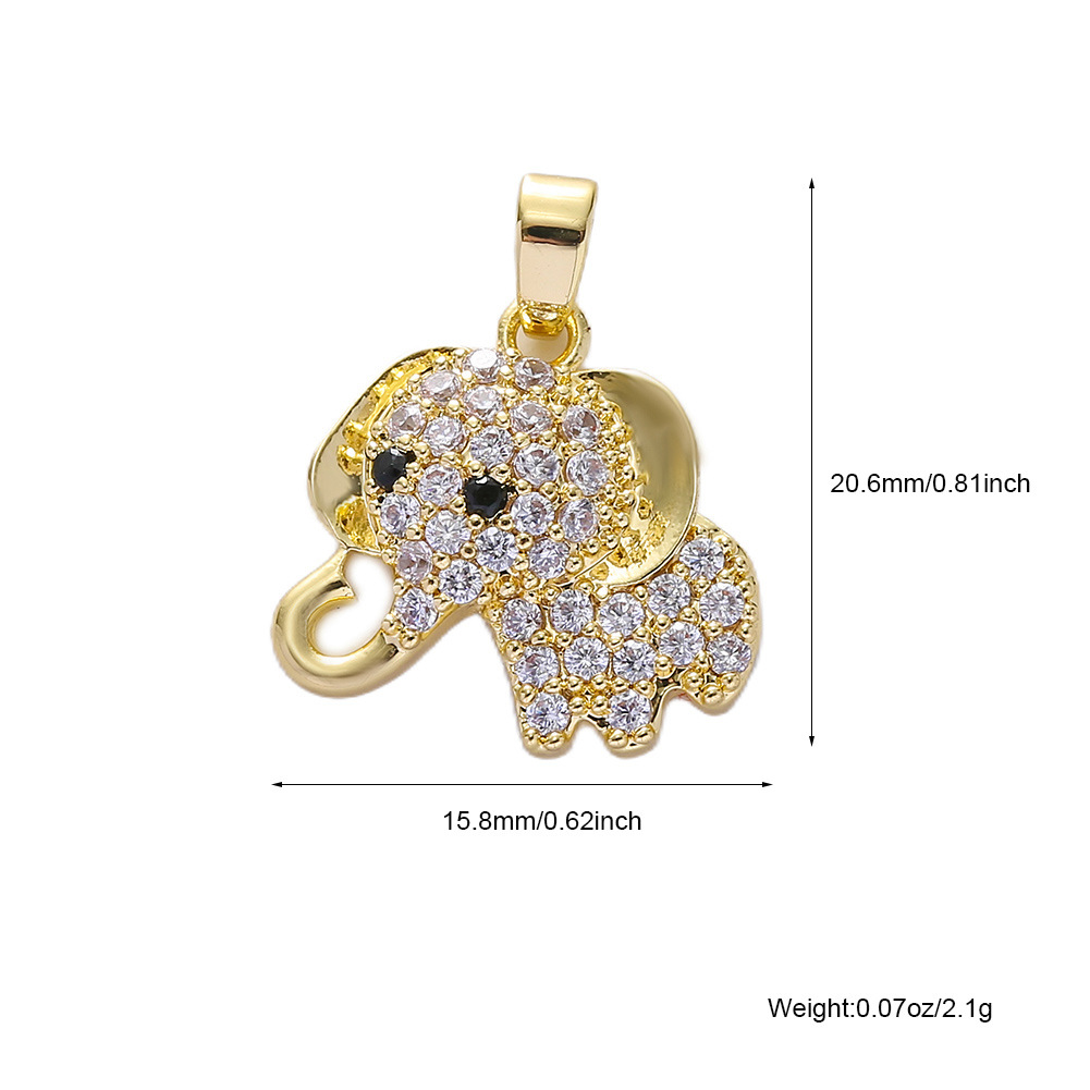 3g Weight Pendant Jewelry Making Type DIY Jewelry Accessories Classification 1 Piece Quantity Copper Material Elephant Pattern All Seasons Season Enamel, Plating Design Classic Style Style 1 Piece Copper Elephant Pendant DIY Jewelry Accessories 12