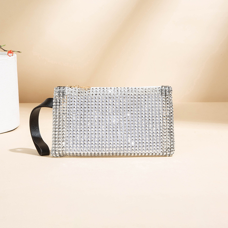 Bolso de mano tipo clutch con estampado fresco de arcoíris tejido, moda 2025, monedero para mujer, envío directo.