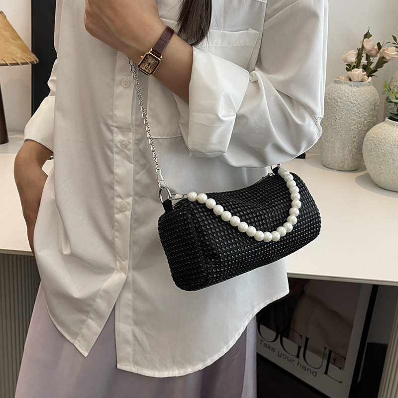 Błyszcząca diamentowa perła pod pachami 2024 Wiosna/Lato Nowa modna torba na ramię Western Chain Boston_voghion.com