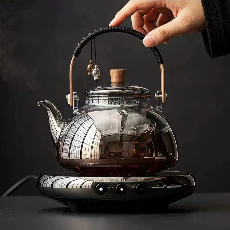 Почти лунная чашка/полумесяц посуда высок borosilicate стеклянный чай вода разделение набор чая кунг-фу двойная стена подъемная балка чайник бытовой чайник