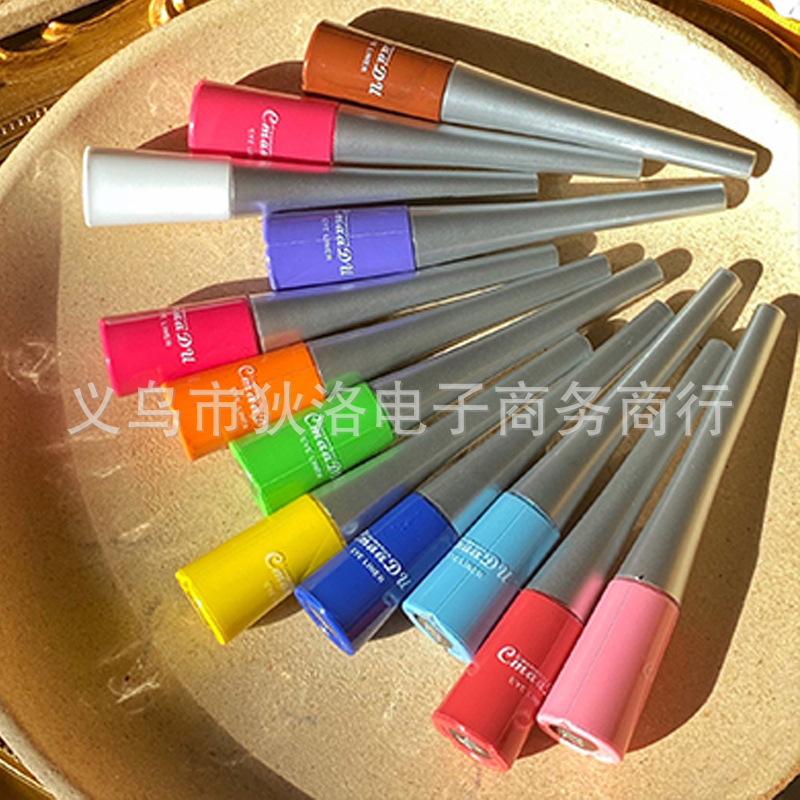 cmaadu Colorful Liquid Eyeliner Pen cos Waterproof Non-smudge European and American Makeup ins White Yellow Purple Stage