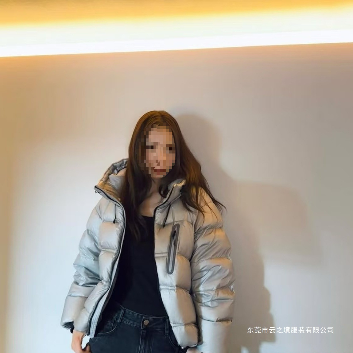 高版本跨境 郑秀晶金冬天同款羽绒服 男款连帽白鸭绒保暖外套灰色