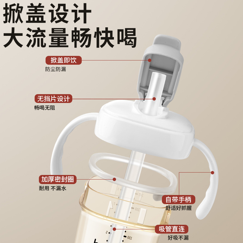 Hegen ストレートドリンクカップ蓋、ボトルアクセサリー、ストレートドリンクストロー、学習用乳首、重力ボール、ウォーターカップ蓋、ハンドルに適しています。|undefined