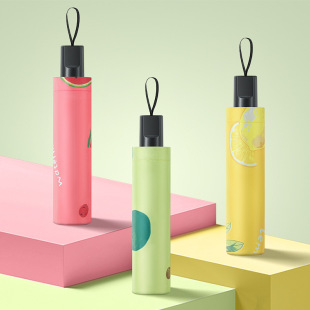 Fresh fruit umbrella student folding anti-ultraviolet sunscreen sunshade women's dual-use sun umbrella factory wholesale