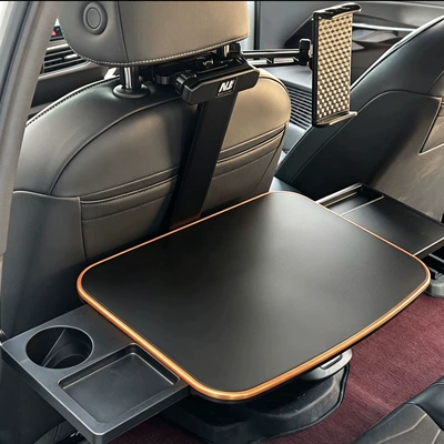 Car table board car small table board folding - orange-and-black-upgraded-model-with-tablet-stand