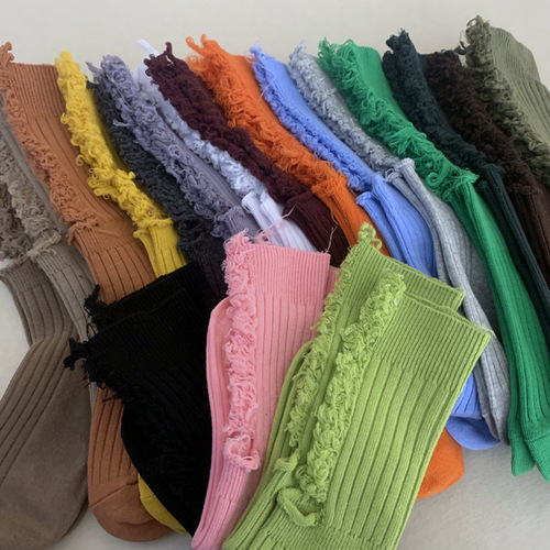 Hole beggar socks female Internet celebrity spring and summer thin women's pile socks jk new casual long cotton women's socks ins