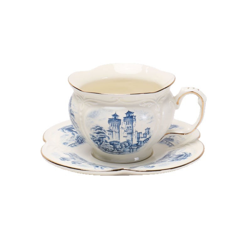 Jingdezhen cerámica taza de café plato set tetera de oficina azul porcelana de agua de cerámica tetera de aceite de tetera doméstica tetera