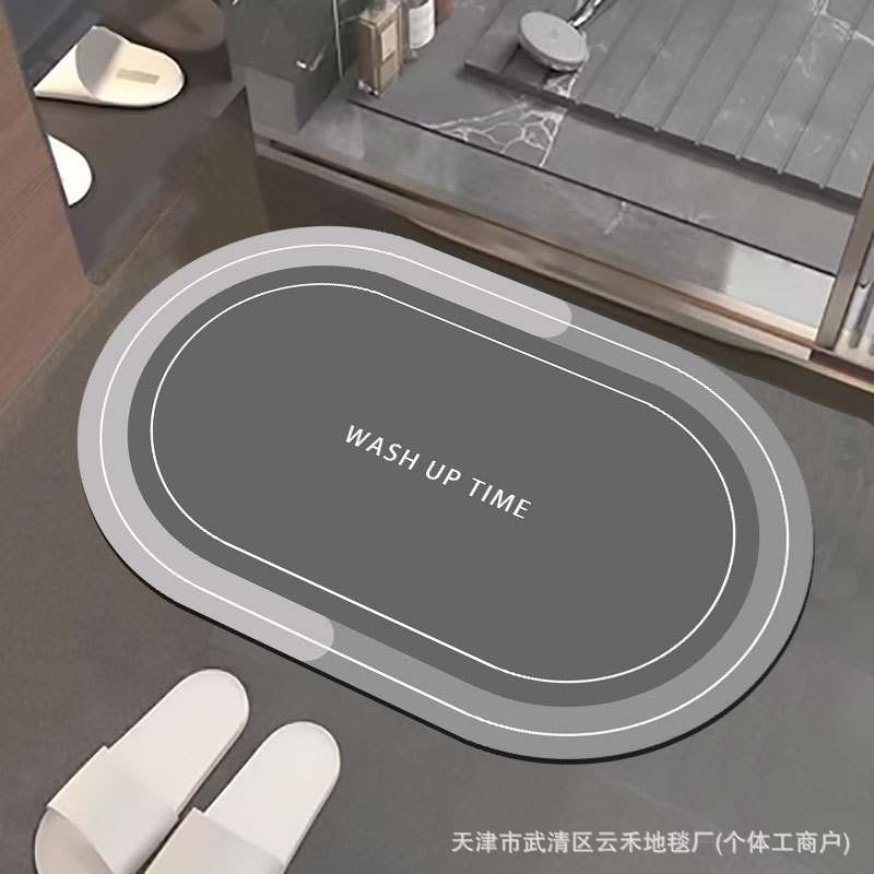 Transfronterizo simple almohadilla de suelo de baño de barro de diatomeas resistente al deslizamiento absorción de agua almohadilla de inodoro puerta de inodoro almohadilla de pie antisucia