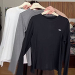 0928/65重磅人棉/手工级绣线工艺，极简修身打底衫