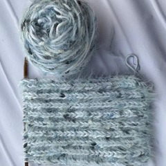 溺手工diy溫暖海煙波藍手混線圍巾編織diy手工棒針雙元寶網紅同款