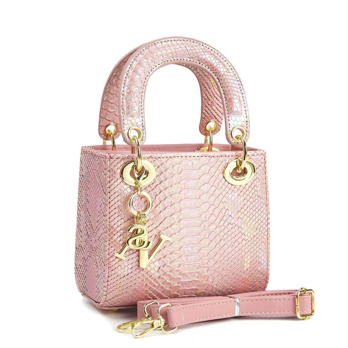 Brillante cocodrilo estampado bolsos casuales bolsos cuadrados retro exquisitos versátiles bolsos de hombro mochilas transfronterizos
