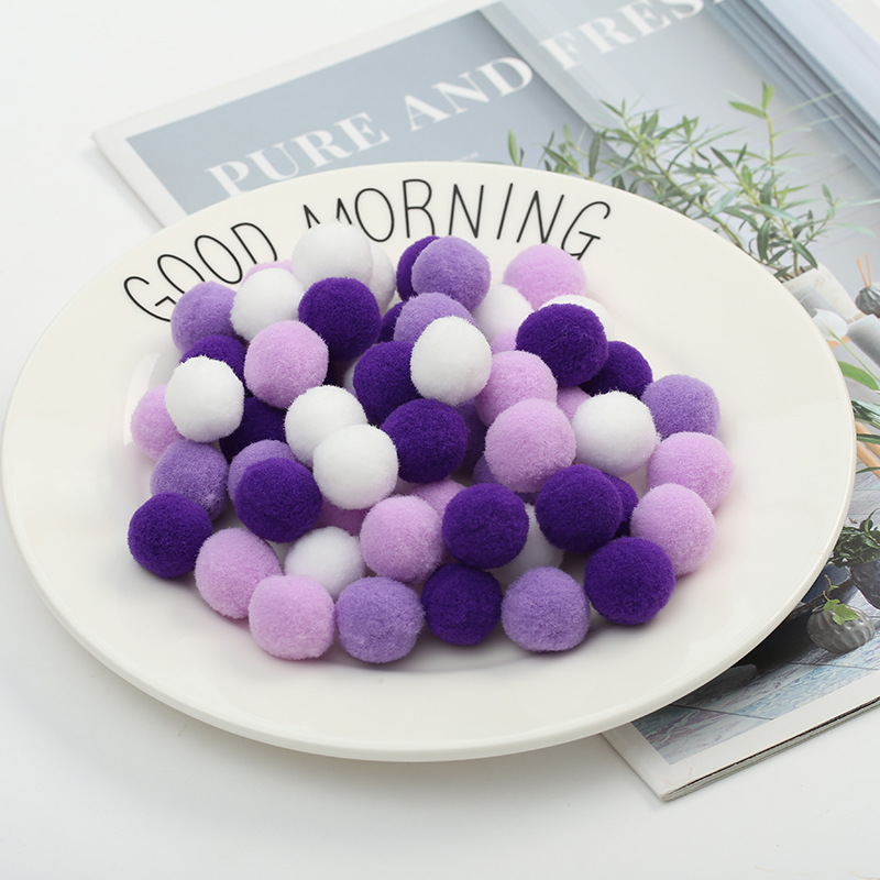 Pompones de Peluche para Manualidades 1cm 100 Piezas de Poliéster