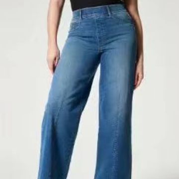 2024亚马逊时尚四面弹针织牛仔宽松舒适弹力牛仔裤舒适面料同款短