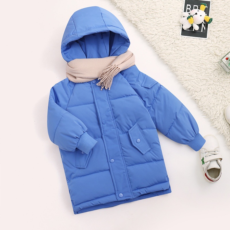 Abrigo acolchado de algodón para niños de invierno engrosado cálido de longitud media estilo occidental ropa para niños abrigo acolchado de algodón para niñas para niños medianos y pequeños