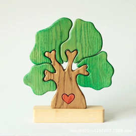 跨境新款木质拼图工艺品摆件生命之树拼图装饰品不规则拼图