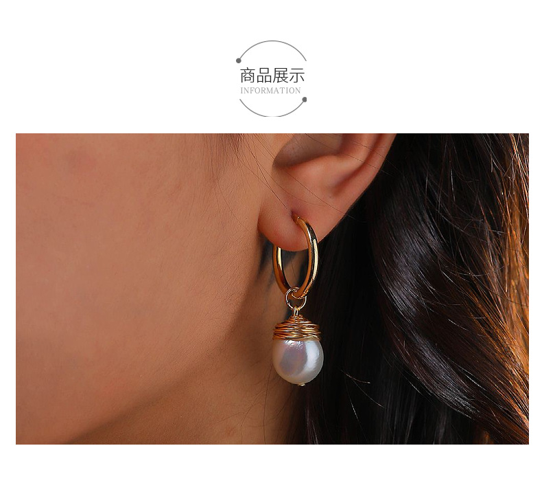 Nihaojewelry Mode Poney Rond Imitation Perle Boucles D&#39;oreilles Bijoux En Gros display picture 3