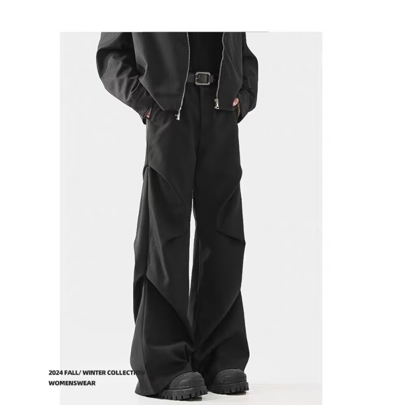 Niche Design Sense Machete Draped Sense Micro-Laxi Pants Men's High Street Loose Straight Casual Stacked Student Trendy Pants