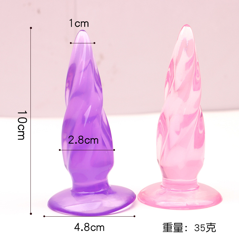 Crystal Anal Plug Bead Strip, Purple TPR Training Toy for Adults — detail image 1