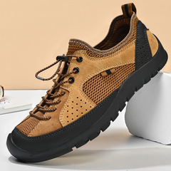 科恩戶外徒步鞋男夏季新款鏤空透氣網面鞋男一腳蹬防滑運動休閒鞋