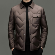 品牌轻薄羽绒服男士2025秋冬季翻领衬衫领鸭绒服保暖羽绒外套商务
