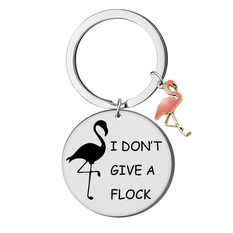 Simple Style Letter Flamingo Stainless Steel Unisex Bag Pendant Keychain display picture 1