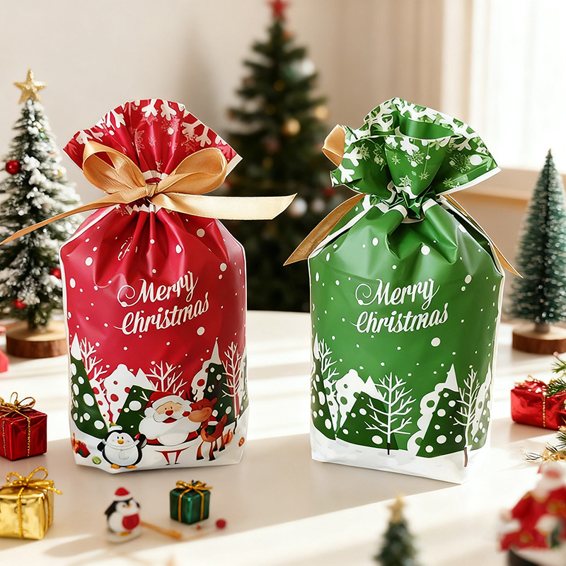 跨境创意圣诞节平安果糖果礼品袋平安夜礼物包装袋糖果袋新款