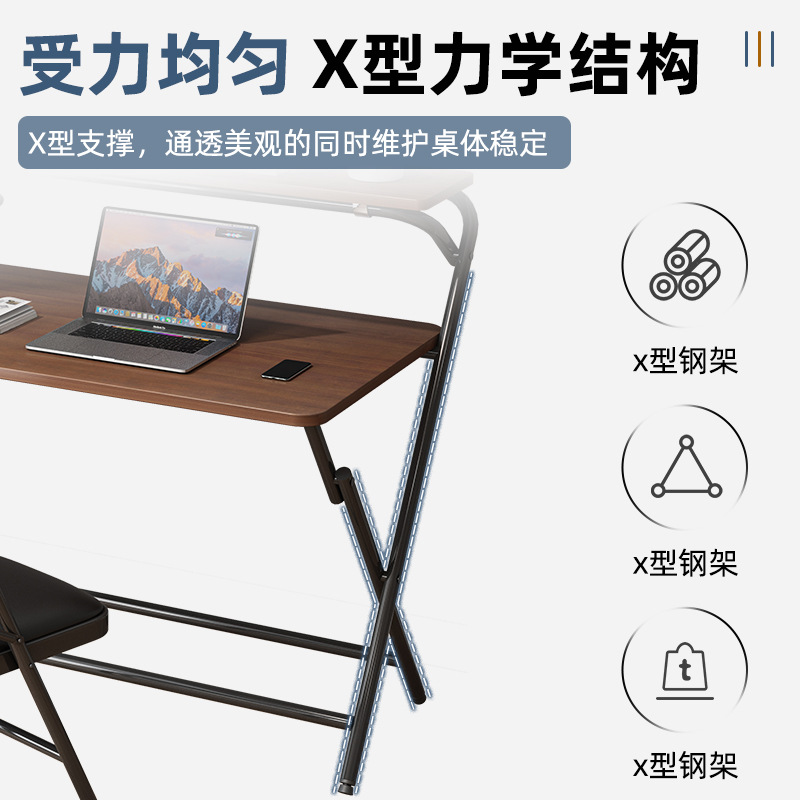 Mesa de computadora plegable, escritorio de escritorio plegable