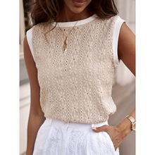 Q 33424 Elegant Lace Round Neck Top ײɫ��˿���� ŷ����