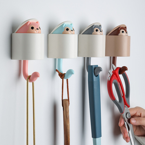 Anya squirrel hook storage glue wall-mounted sticky hook no punching small sticky hook wall coat hanger sundry small hook
