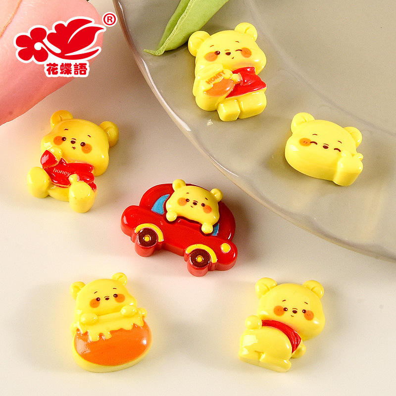 Resin Cartoon Small Jewelry Cute Bear DIY Cream Glue Mobile Phone Case Refrigerator Stickers Cup Hole Shoes Accessories