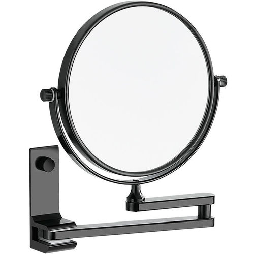 Space aluminum beauty mirror makeup mirror wall-mounted bathroom wall-mounted magnifying rotating folding bathroom mirror telescopic hotel