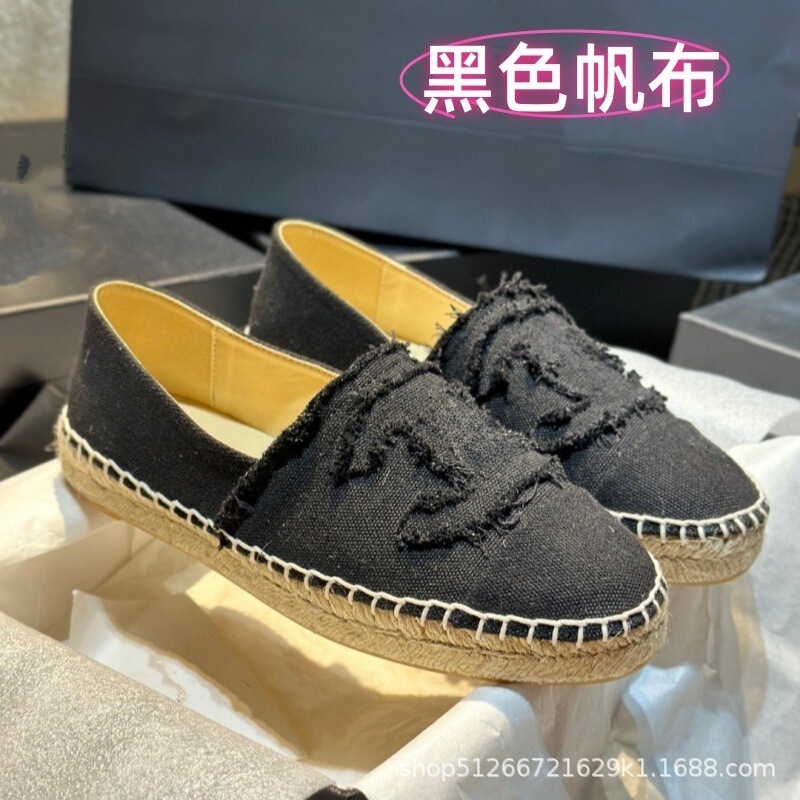 春季新款外穿小香风草编渔夫鞋真皮百搭厚底懒人鞋一脚蹬休闲单鞋|undefined