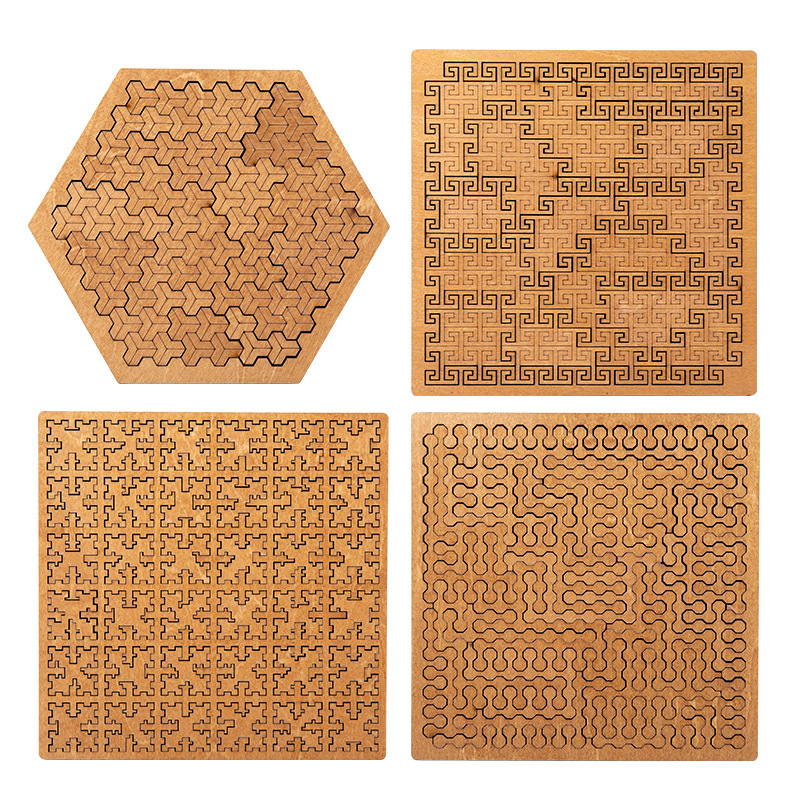 Bloqueo de alta dificultad que quema cerebro hexágono rompecabezas de madera desafío de pensamiento para niños y adultos descompresión lógica geometría concavo image 6