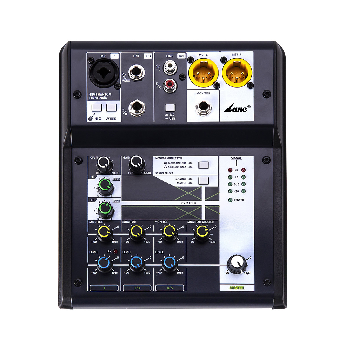 lane莱茵 小调音台系列  2路带混响USB舞台演出K歌调音台