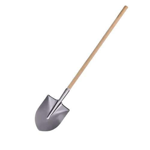Large iron shovel manganese steel spade outdoor soil digging loosening tool garden landscaping tool vegetable farming wooden handle iron rake