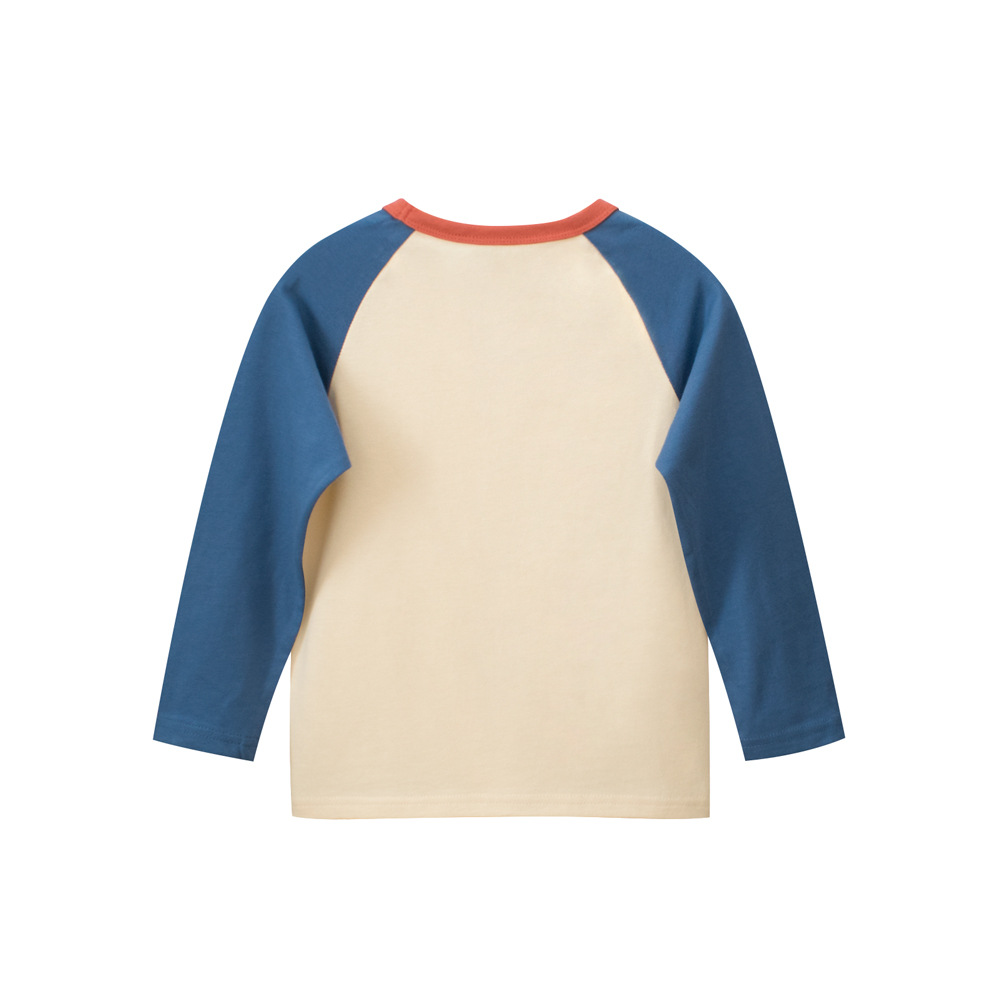 27kids ropa para niños coreanos camiseta de manga larga para niños 2024 otoño nuevo producto ropa de bebé para niños