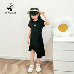 Summer Korean style children's skirts, new girls' dresses, trendy short-sleeved dresses for girls, children's princess dresses on behalf of