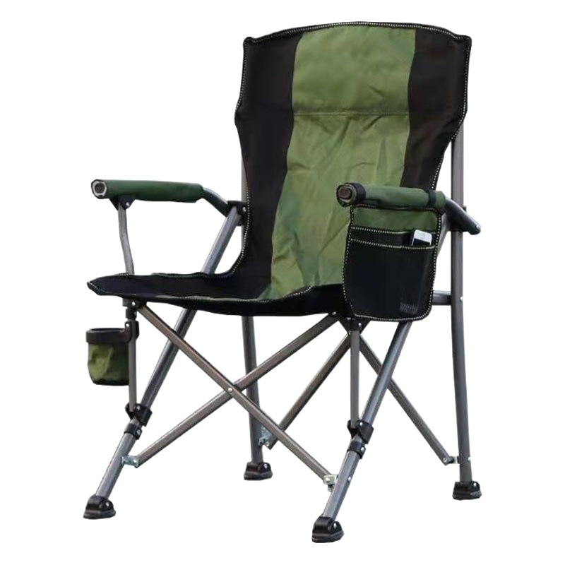 Plegable al aire libre portátil grande apoyabrazos Silla de playa ocio coche camping Director silla respaldo cómoda silla de pesca