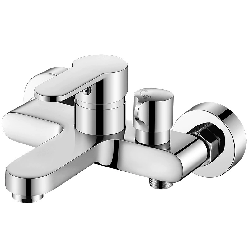 Full copper shower faucet mixed water valve bathroom three -connected mixed switch hot and cold water faucet bathing shower shower shower